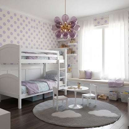 Chandelier – Blue/Purple/White Glass for Living Room