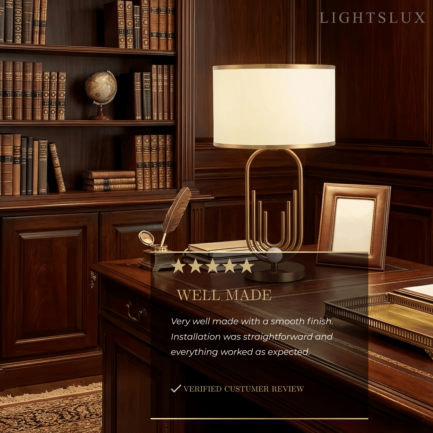 Table Lamp - Metal Frame with Fabric 
