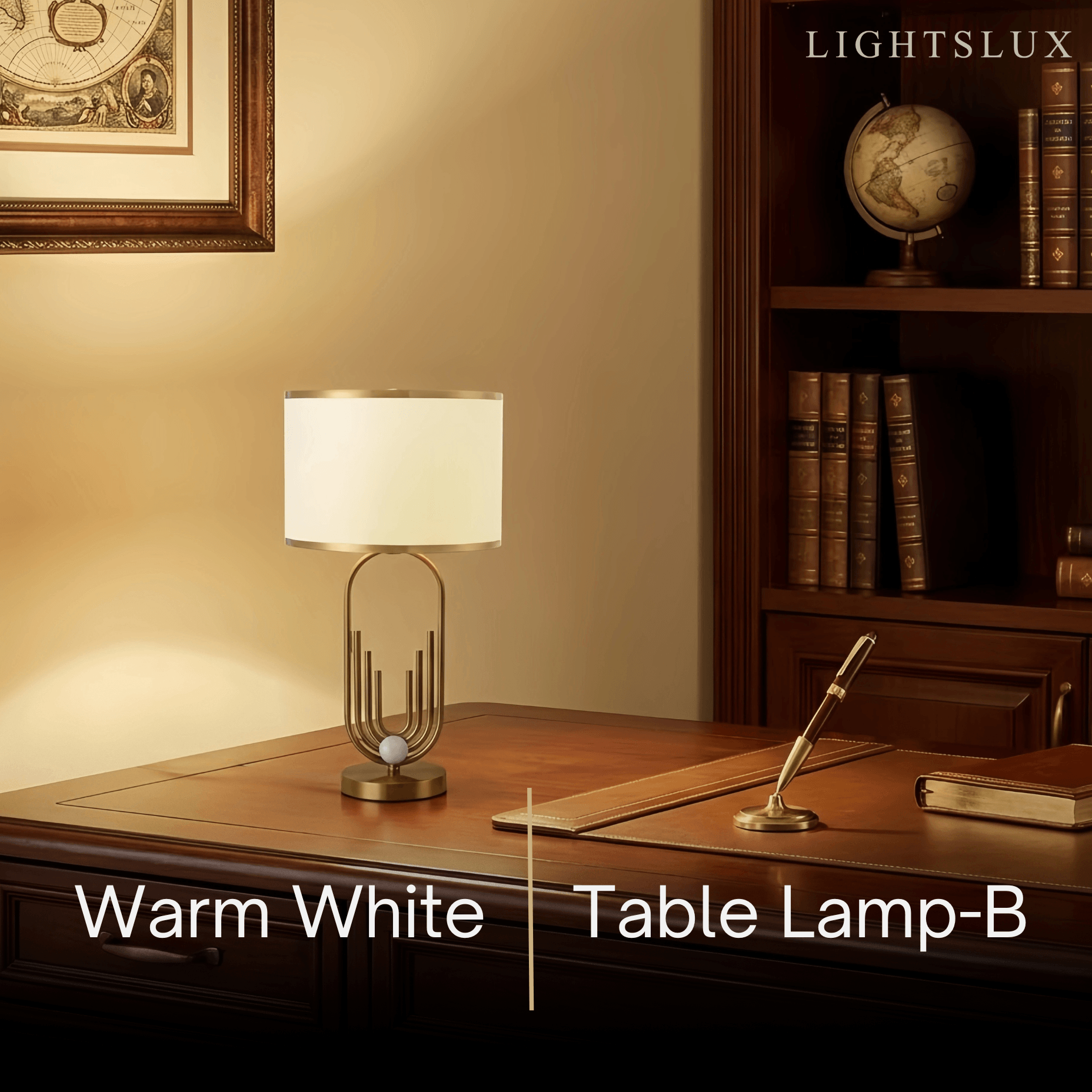 Table Lamp - Metal Frame with Fabric 