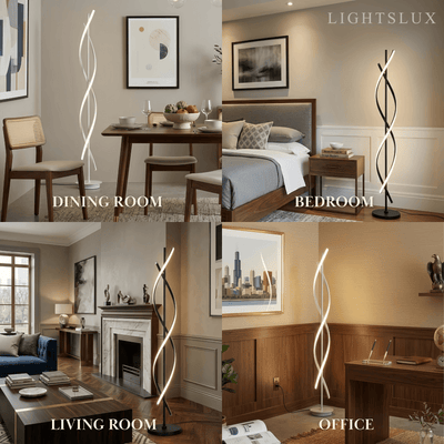  Arcato Modern Black & White Floor Lamp