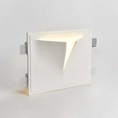 Art Deco Recessed Wall Lamp – White Metal Light for Living Room