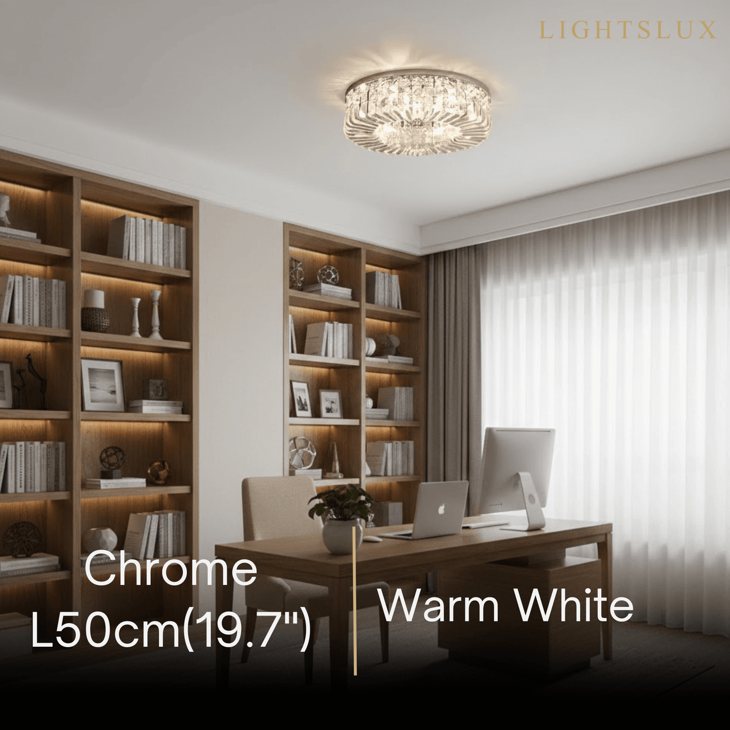 Royal Round LED Ceiling Light – Chrome/Gold Finish for Living