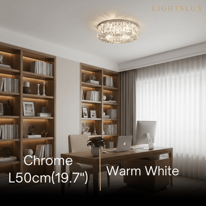 Royal Round LED Ceiling Light – Chrome/Gold Finish for Living