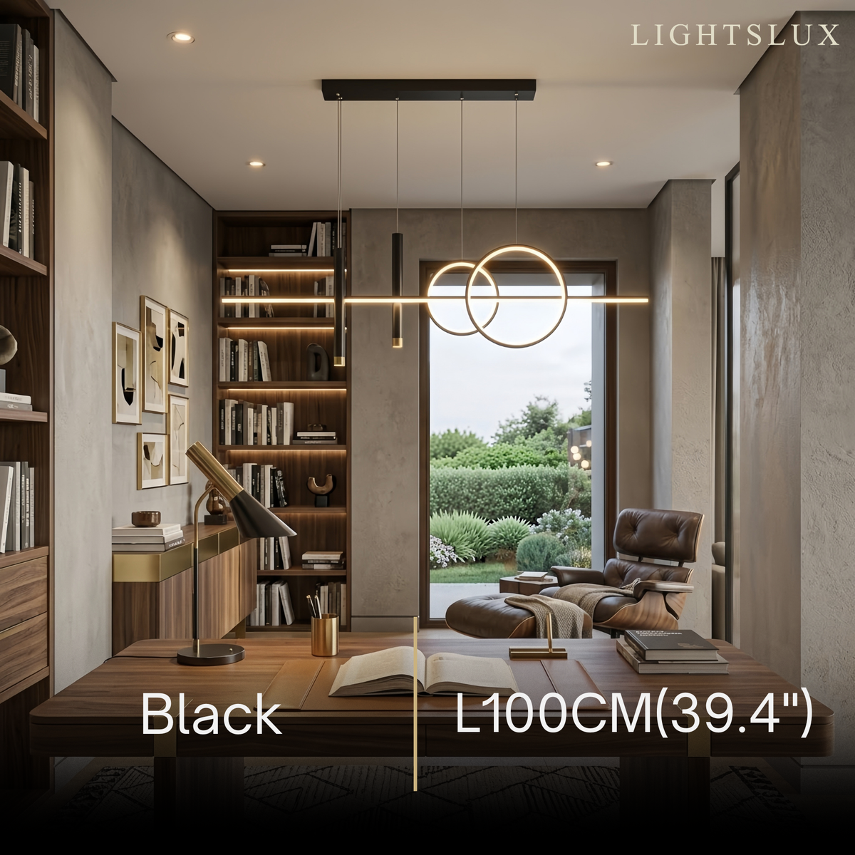 Arcato Modern Geometric Pendant Light — Black/White Metal & Acrylic Dining Room