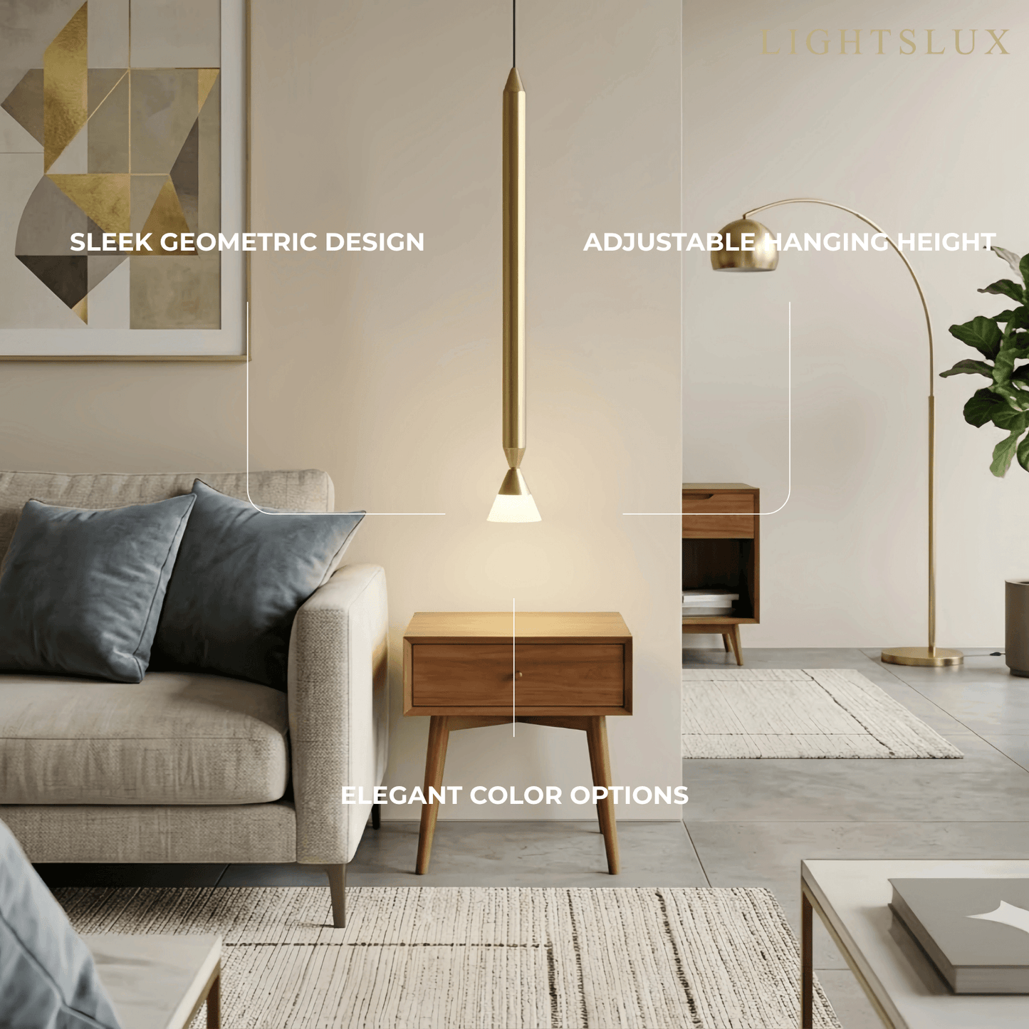 Modern Metal Pendant Light - Linear