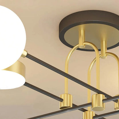 Modern Gold Chandelier with Metal Base