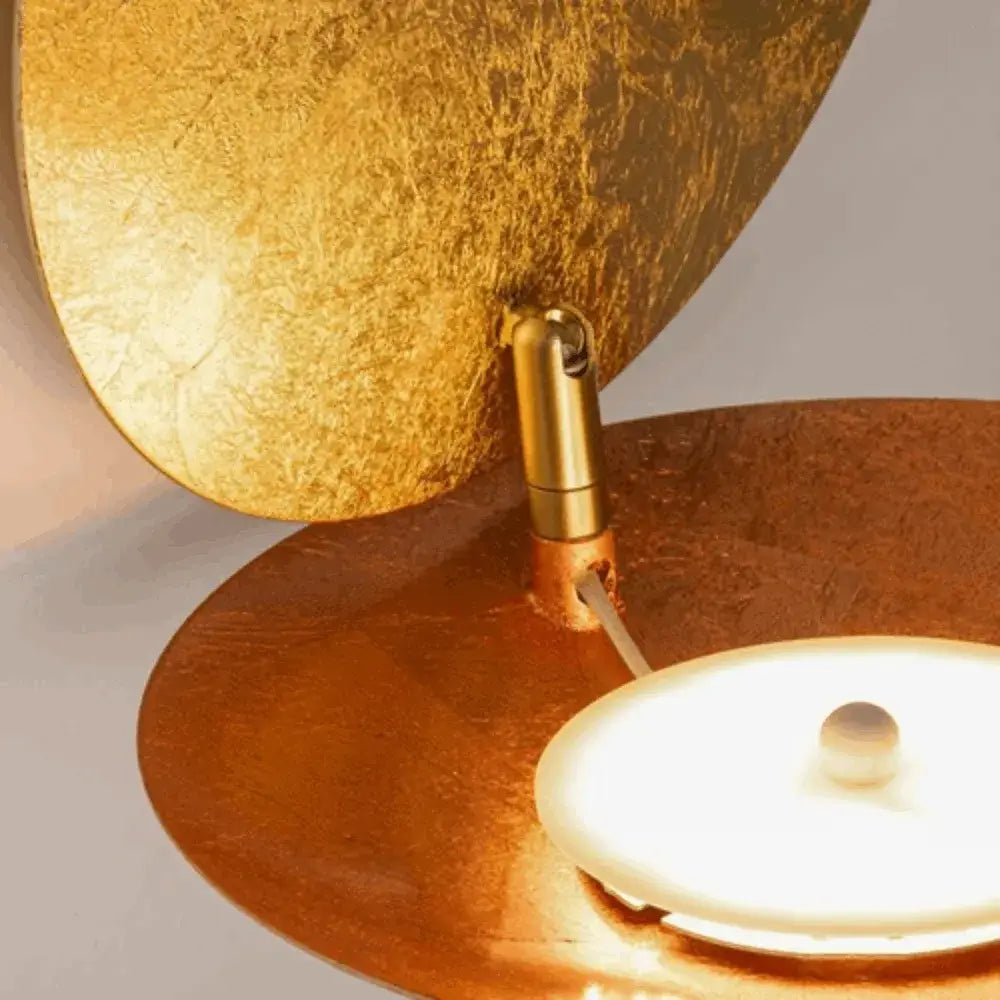 LED Wall Lamp – Metal Gold/Red Copper for Bedroom