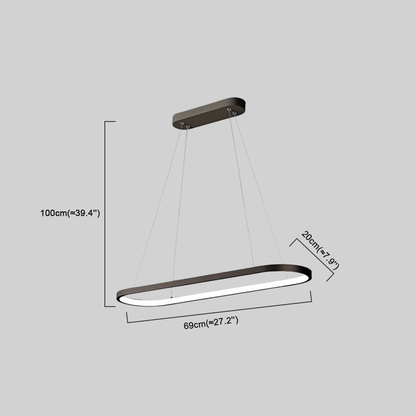 Modern Gold Oval Pendant Light Dimension