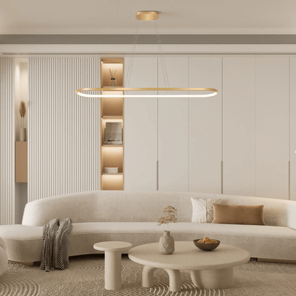 Modern Gold Oval Pendant Light for  Living Room
