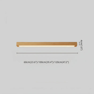 Zenno Minimalist Linear Ceiling Light -- Natural Wood/Walnut for Hallway