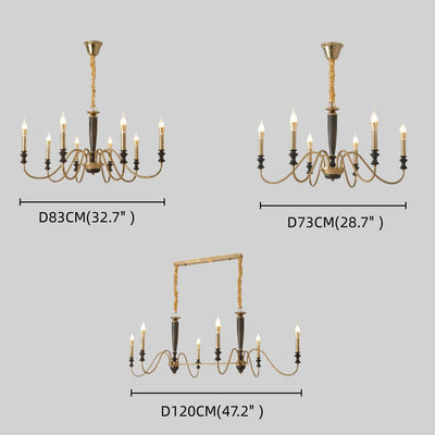 Irondale Vintage Iron Chandelier – Glass Shade Multi-Light Fixture for Living Room