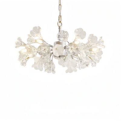Velora Modern Branch Chandelier – Silver Copper Glass Flower for Living Room / Bedroom