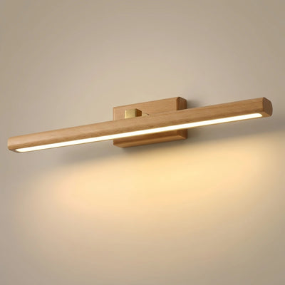 Zenno Minimalist LED Vanity Light - IP44 Walnut Wood Linear for Bathroom/Bedroom