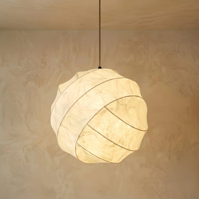Sandora Natural Silk Pendant Light -- Beige Natural Mulberry for Dining Room