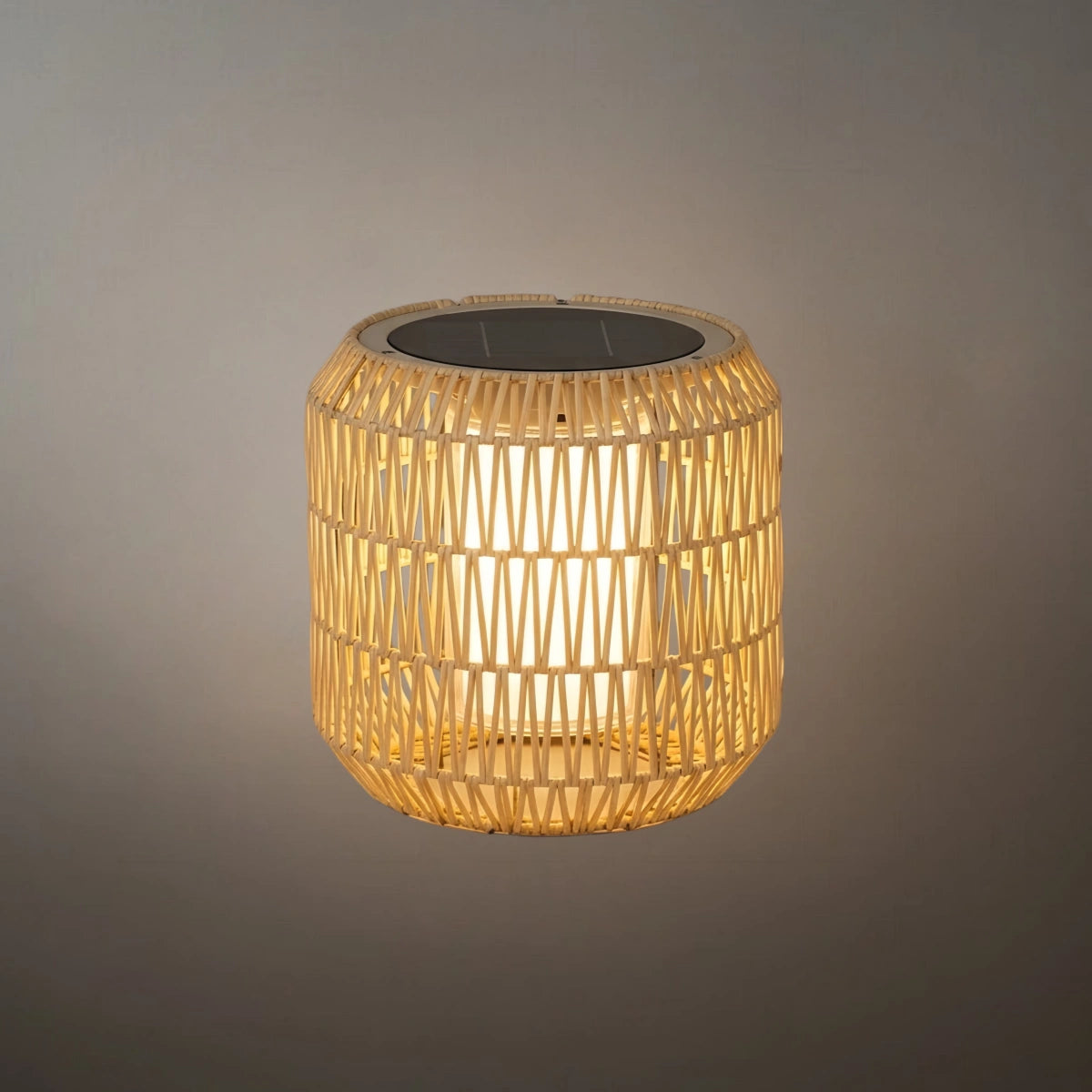 Zenno Farmhouse Outdoor Lamp - Wood & Metal Rattan Lantern