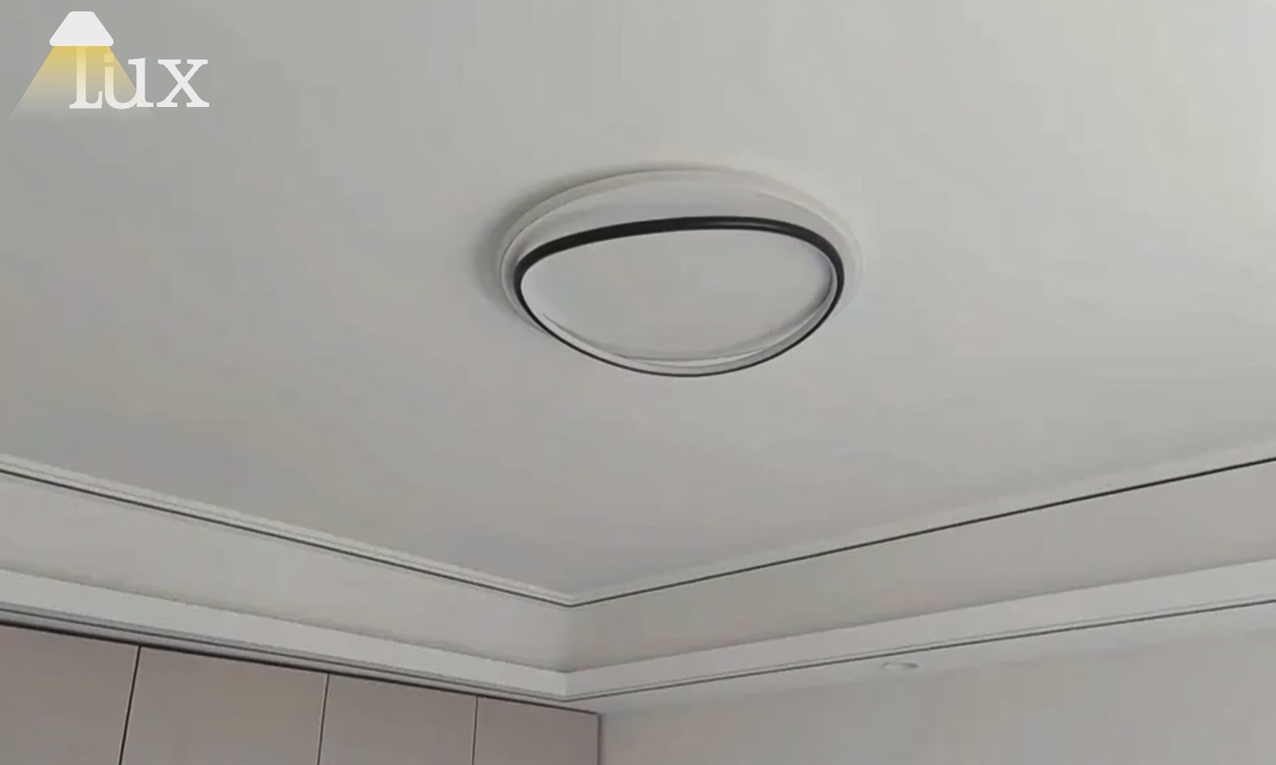 Velora Modern Ring Ceiling Light — Dimmable White/Black Metal for Study Room