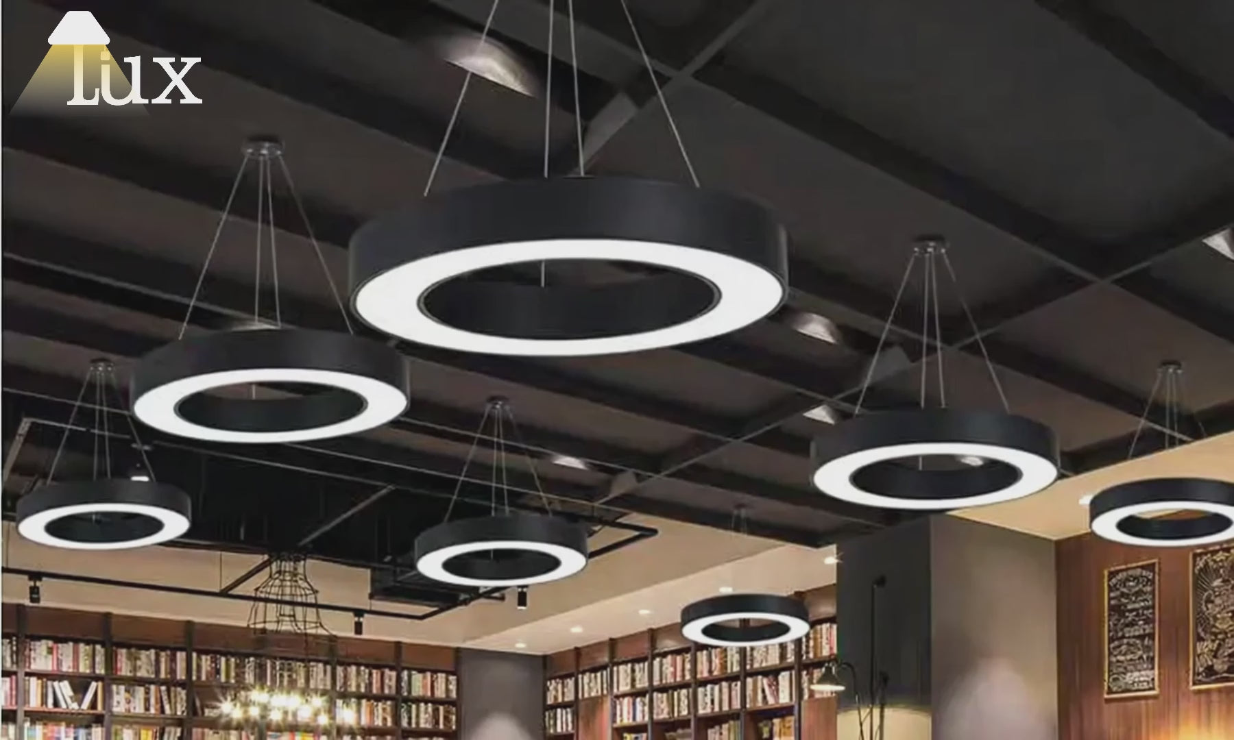 Embrace Modern Ring Pendant Light - Black Acrylic for Dining Room