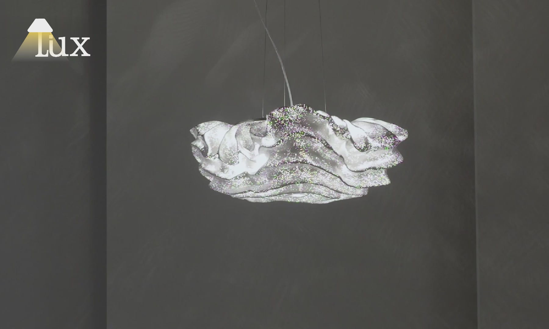 Excelis Art Deco Cloud-Shaped White Pendant Light – Metal Fixture for Living Room
