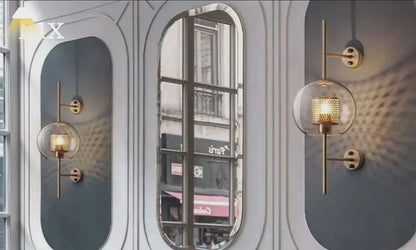 Vetro Royal Glass/Copper Wall Lamp