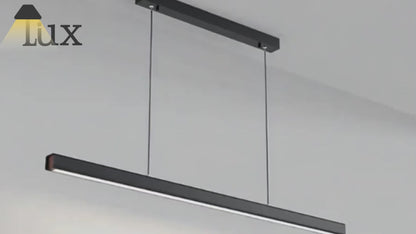 Arcato Minimalist Dimmable Linear Pendant Light – Black or White Acrylic for Dining Room