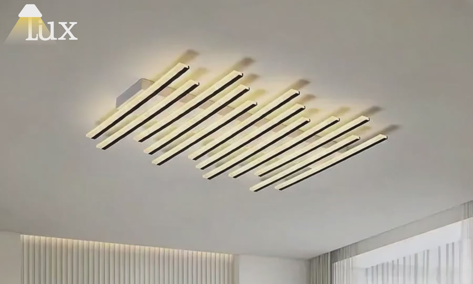 Arcato Minimalist Linear Flush Mount Light - Metal Ceiling Light for Living Room