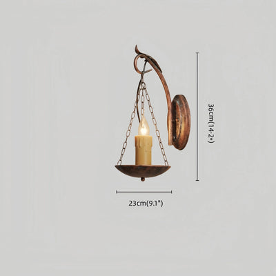 Irondale Industrial Easter Candle Copper Metal Wall Lamp Dining Room
