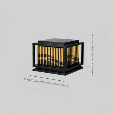 Arcato Vintage Metal Outdoor Pillar Light - Black Square for Garden