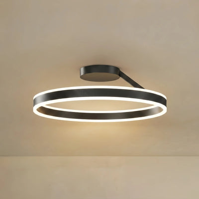 Embrace Modern Circular Flush Mount Ceiling Light – Black/White for Bedroom