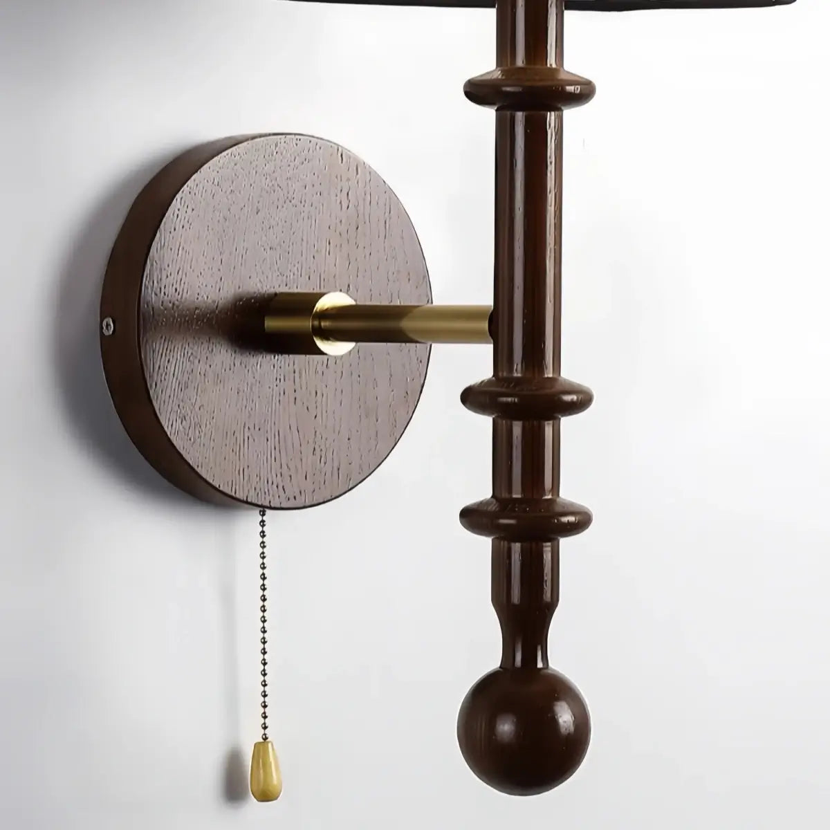Lunara Mid-Century Wall Lamp -- Black Walnut for Bedroom Living Room