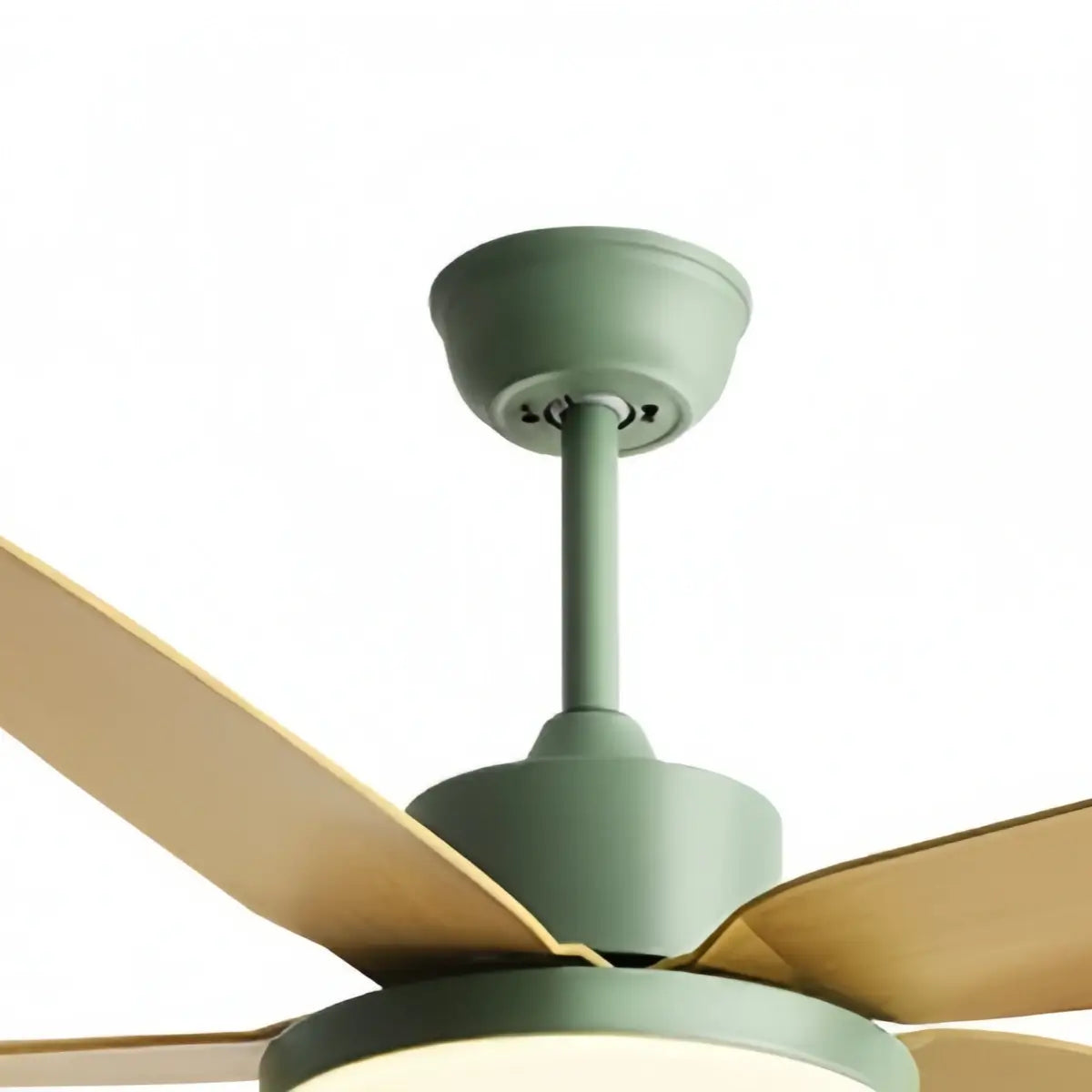 Sandora Modern Ceiling Fan Light -- Walnut Wood Green for Bedroom